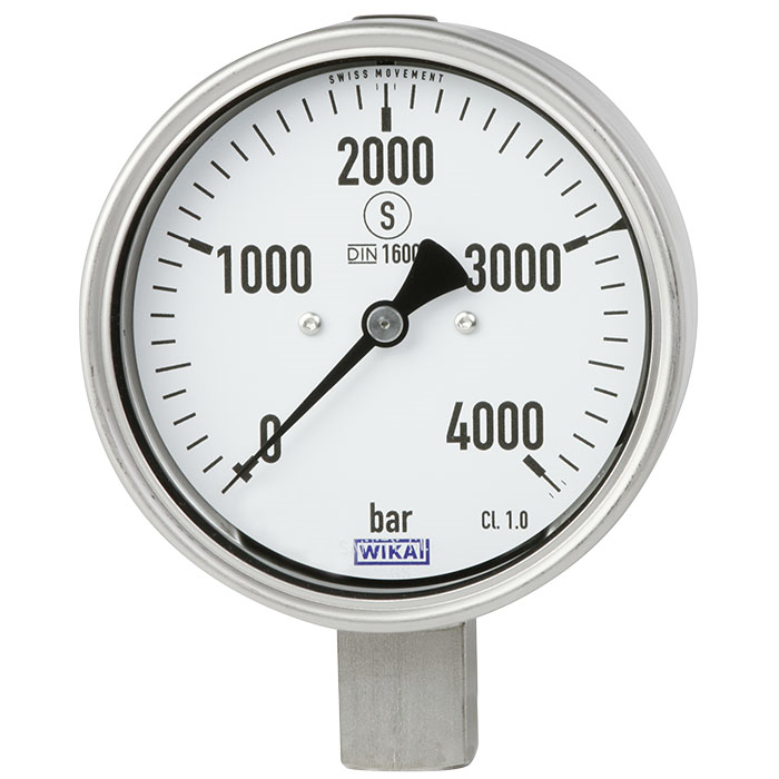 WIKA型号 PG23HP-P 波登管压力表，不锈钢材质 高达600 MPa的高压应用，重负载型
